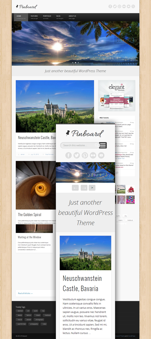 Pinboard- Free Responsive Wordpress Theme with Slider | HTML5 Mania